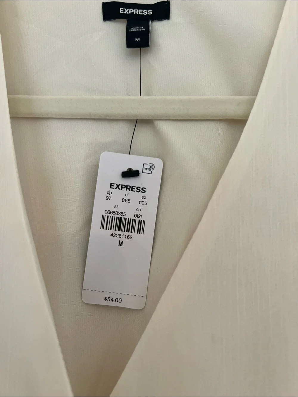 Express V-Neck Smocked Cuff Peplum Top - Picture 9 of 12